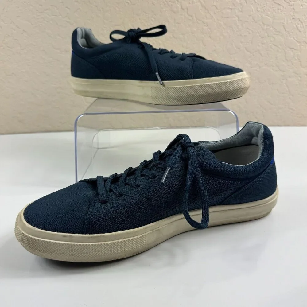 ROTHYS RS02 Classic Sneakers Unisex M12 W13.5 Navy Knit Lace Up Low Top Shoe